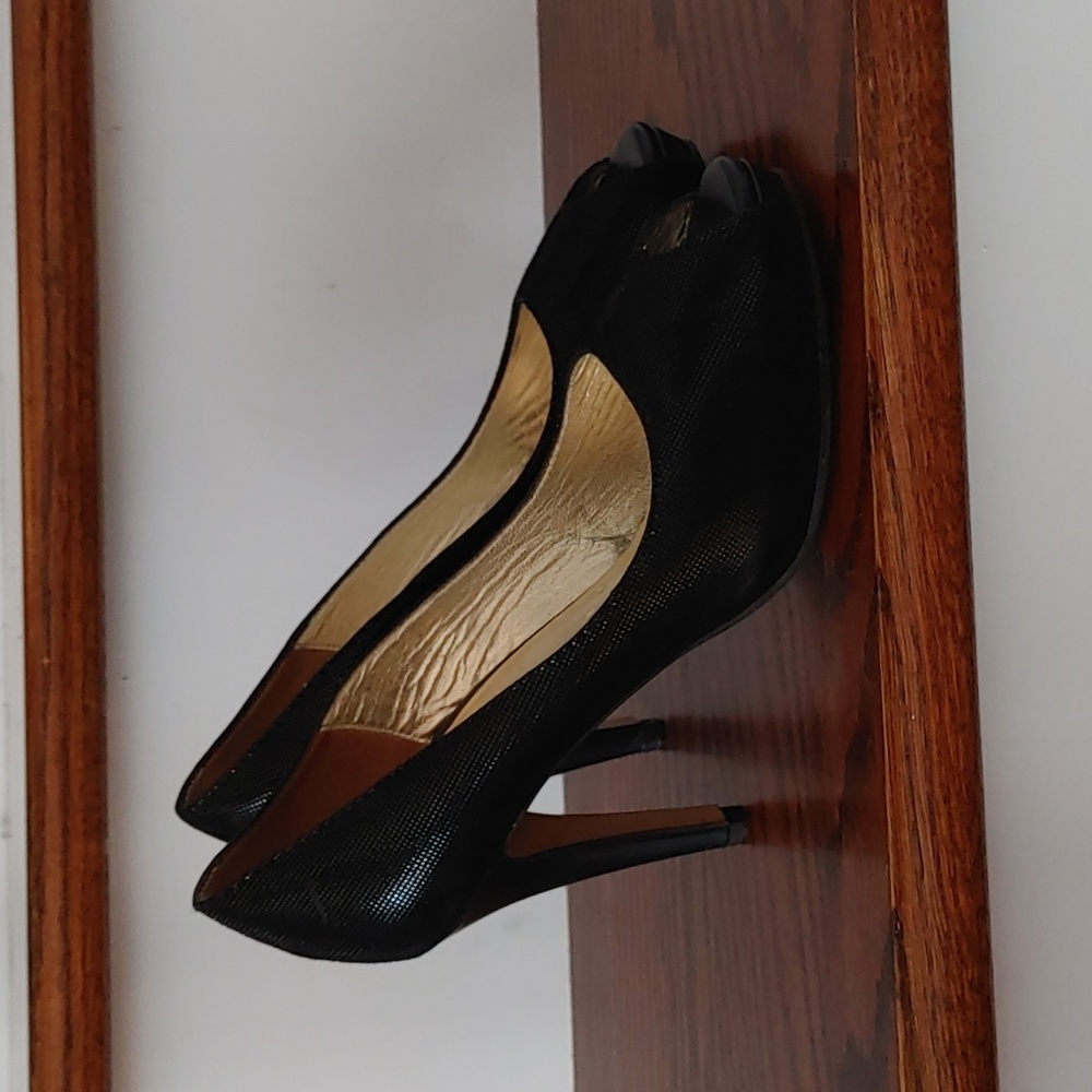 Black Peep-Toe High Heels